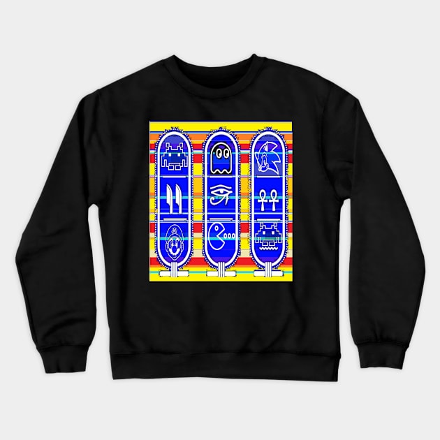 Gamer Egyptian hieroglyphs by LowEndGraphics Crewneck Sweatshirt by LowEndGraphics